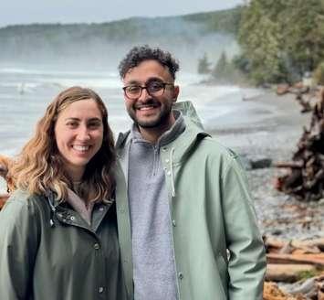 From L to R: Wife of Dr. Malik, Dr. Shahbaz Malik. Photo courtesy of the Blue Coast Primary Care Recruitment and Retention program.