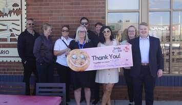 The Alzheimer Society of Sarnia-Lambton received the proceeds from the Smile Cookie Campaign, May 15, 2025 (Photo by: Lindsay Newman. Blackburn Media)