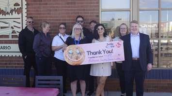 The Alzheimer Society of Sarnia-Lambton received the proceeds from the Smile Cookie Campaign, May 15, 2025 (Photo by: Lindsay Newman. Blackburn Media)