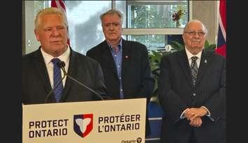 (L to R) Doug Ford, Mike Bradley, Bob Bailey - August 21/25 (Sarnia News Today photo by Josh Boyce)