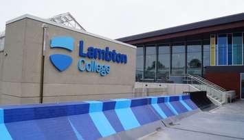 Newly rebuilt west entrance at Lambton College. November 2, 2023. (File photo by Natalia Vega)
