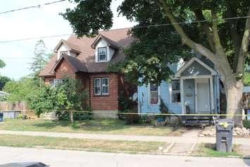 The scene after a fire on Gray Street in Chatham. July 30, 2025. (Photo by Matt Weverink)
